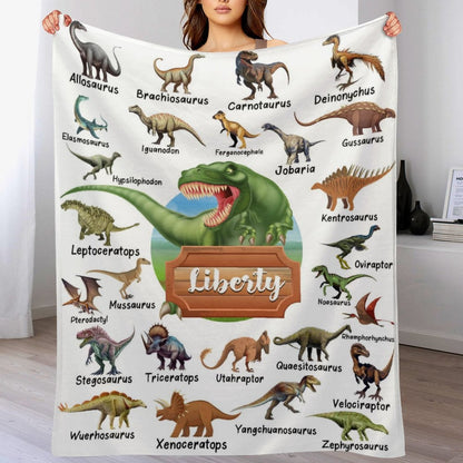 ️Personalized Custom Name Blankets -  Dinosaur World