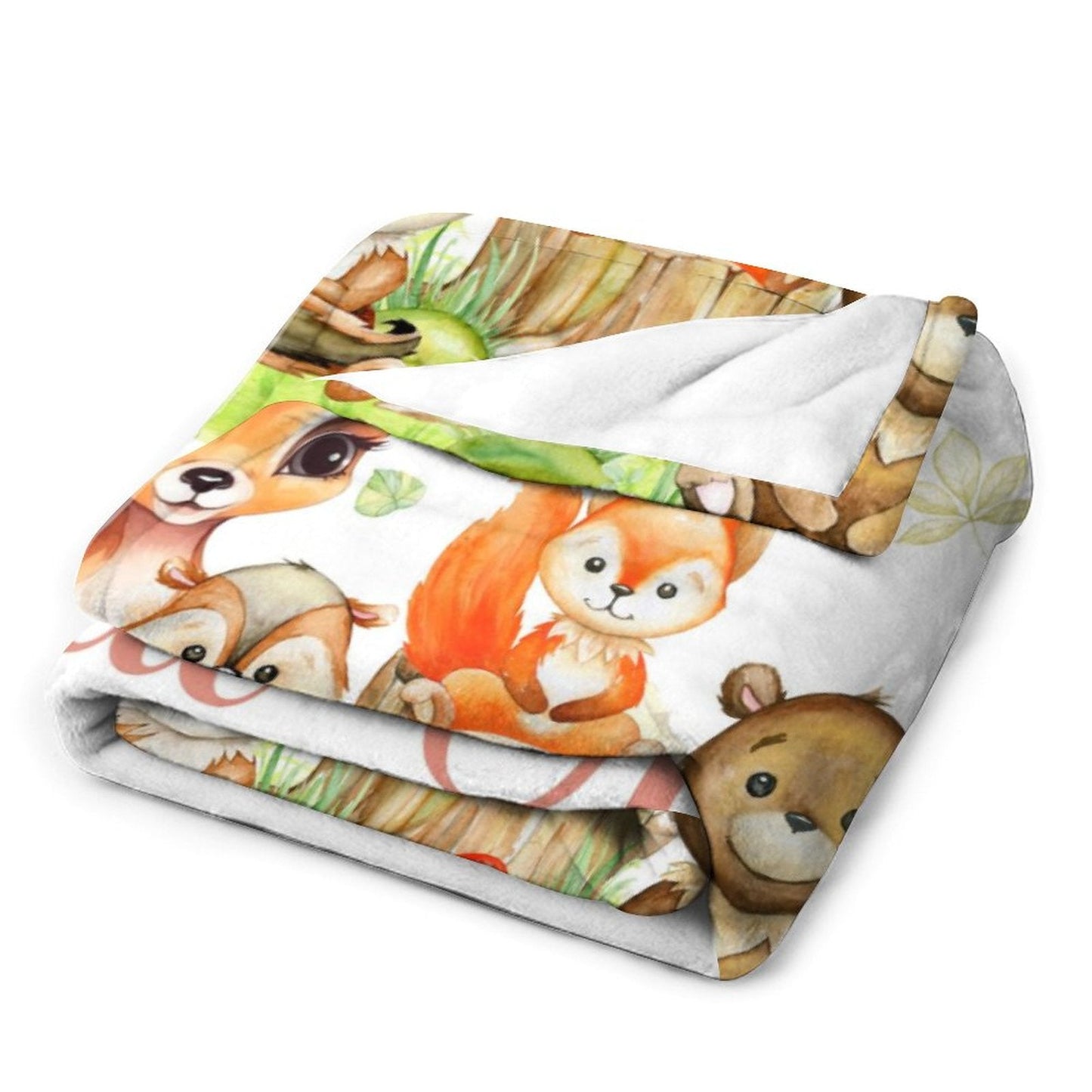 ️Personalized Woodland Animal Names Custom Blanket