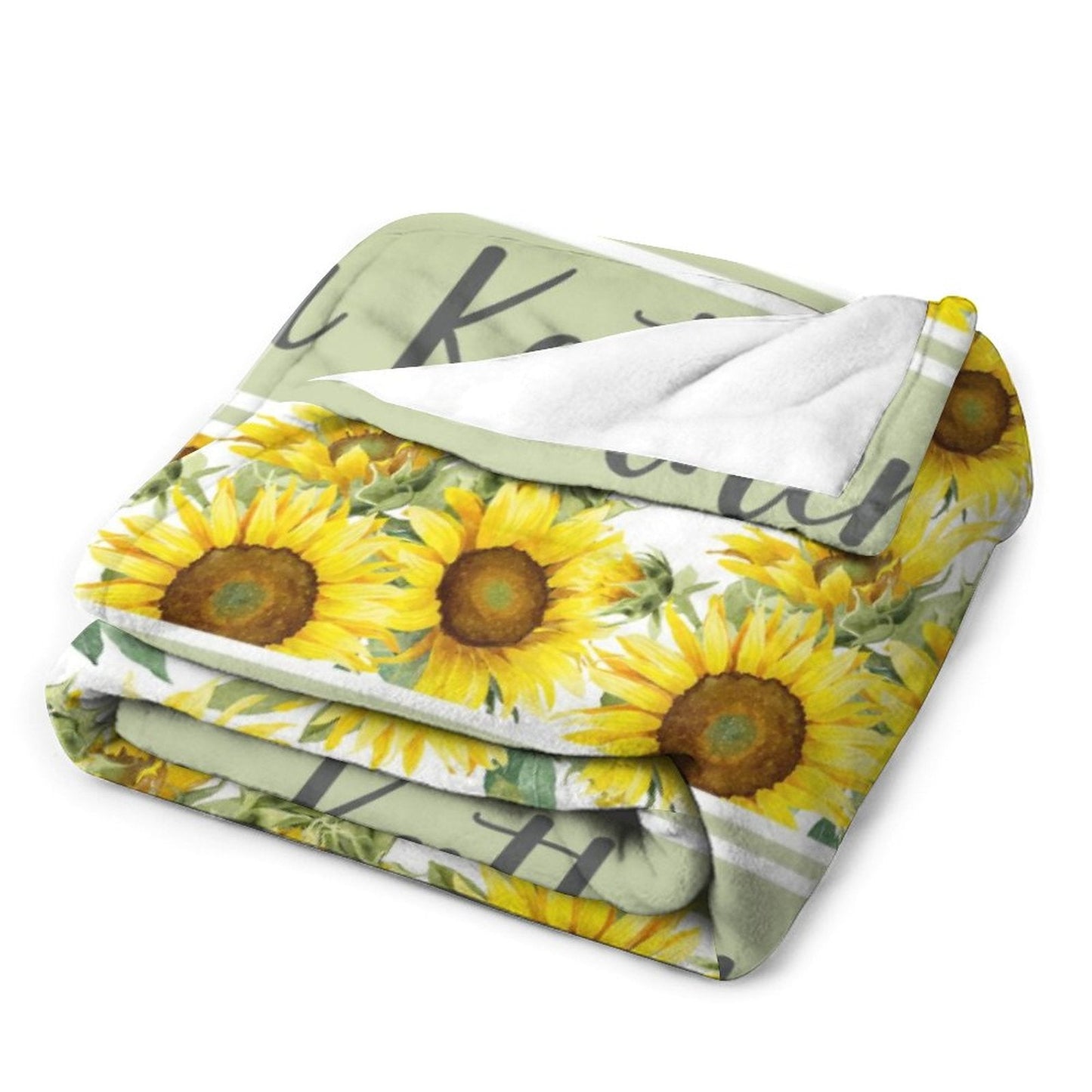 ️Sunflower Floral Personalized Name Baby Blanket