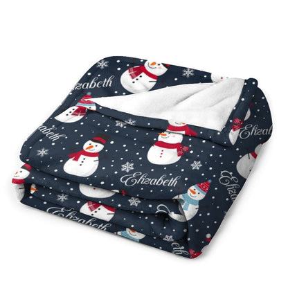 ️Personalize Christmas Snowman Name Blanket