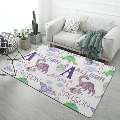 Personalized Name Dinosaur Decorative Mat - Gifts for Kids - Yulaki