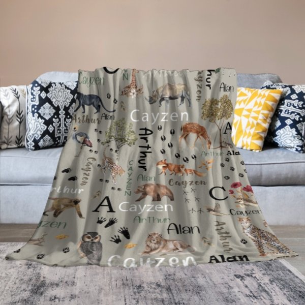 Personalized Name Hunting Blanket - Gifts for Kids - Yulaki