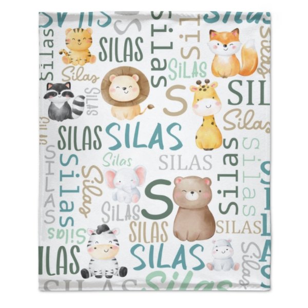 Personalized Woodland Animals Baby Blanket - Birthday Gifts for Baby Kids - Yulaki