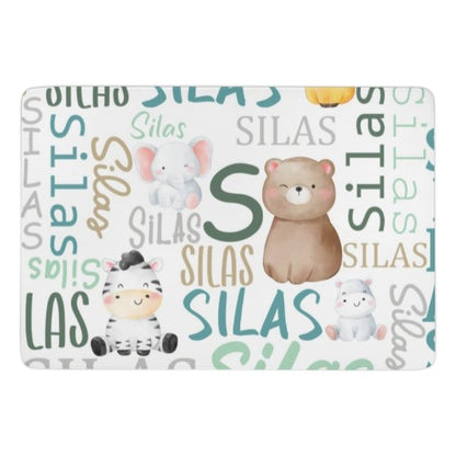 Personalized Woodland Cute Animals Decorative Mat - Yulaki