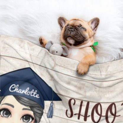 Shoot For The Stars Graduate - Personalized Blanket - Yulaki