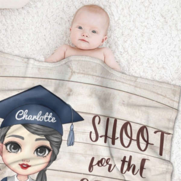 Shoot For The Stars Graduate - Personalized Blanket - Yulaki