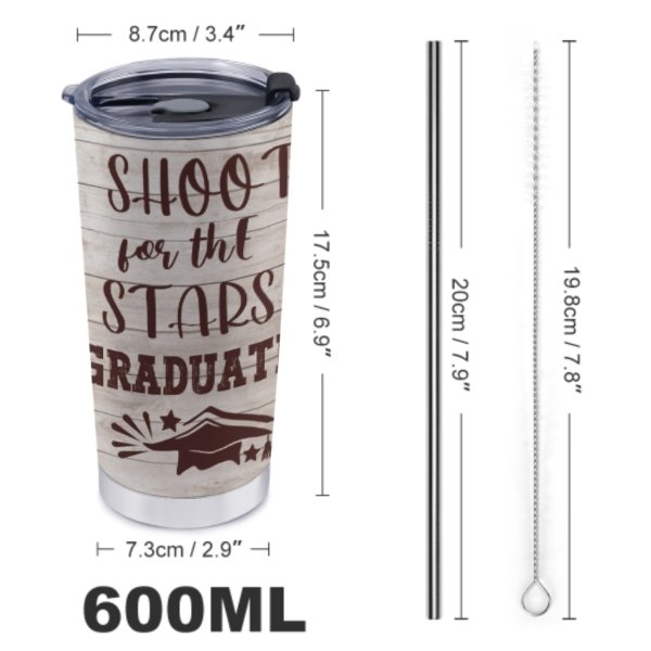 Shoot For The Stars Graduate - Personalized Tumblers - Yulaki