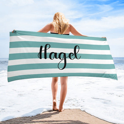 Striped Name Beach Towel - Yulaki