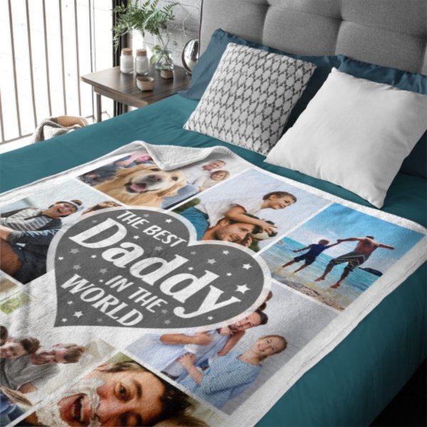 The Best Daddy In The World - Photo Custom Blanket - Gifts For Dad - Yulaki